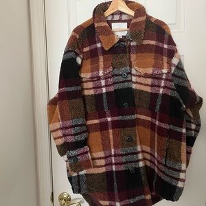 NWOT American Eagle Oversized Sherpa Shirt Jacket